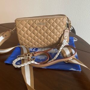 MZ WALLACE Large Crosby Pippa  Caramel and Bright White